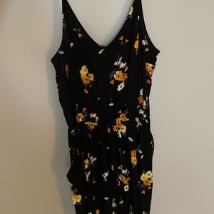 Black romper from H&M with flower details